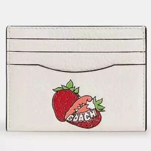 Coach strawberry slim I’d case card holder NWT